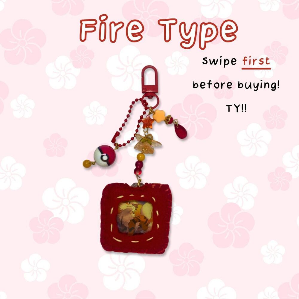 Fire Type Pokemon Custom Keychain